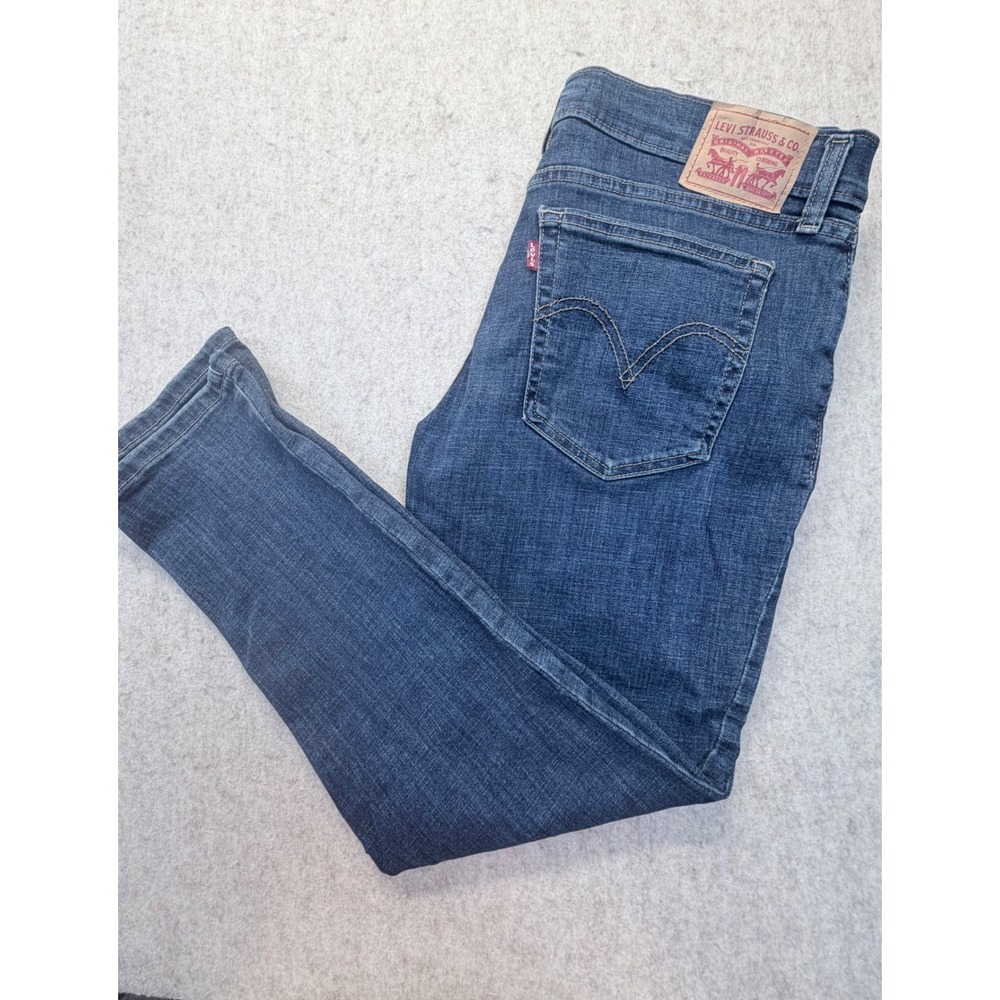 Levi's Boyfriend Jeans Womens 29 Dark Indigo Blue Relaxed Fit Stretch Denim